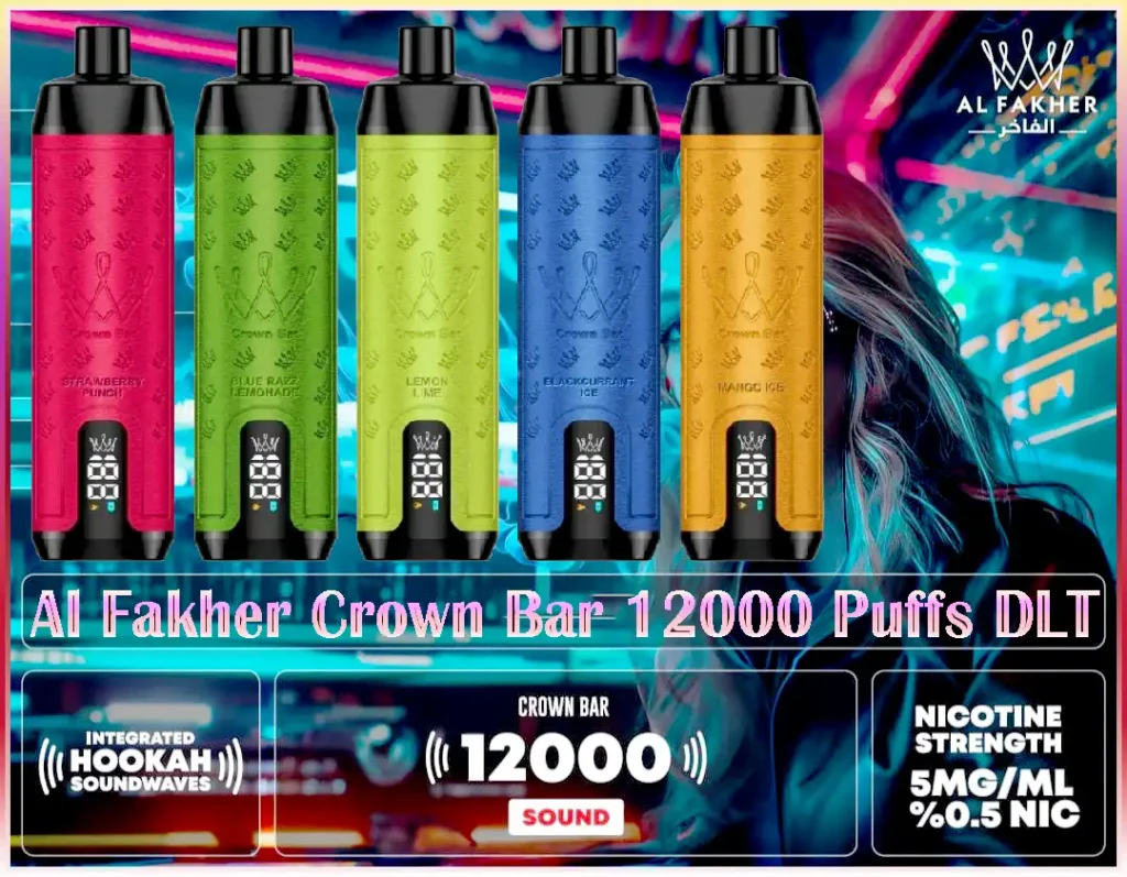Crown Bar Al Fakher 12000 Puffs Disposable Vape – Premium Alfakher Shisha Flavor