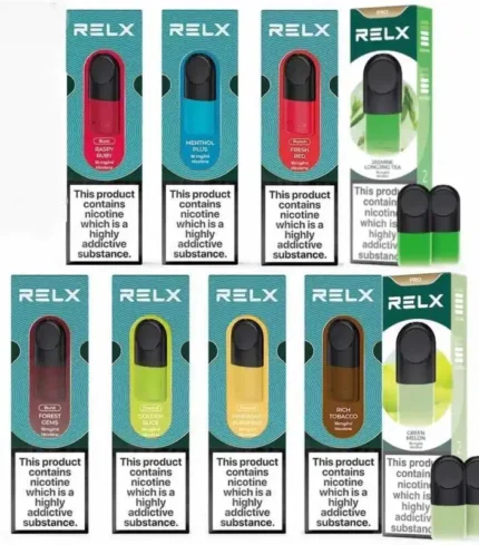RELX Pods in multiple flavors lined up